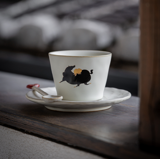 Latte Ceramic Handheld Mug – Year of the Horse Coffee Cup