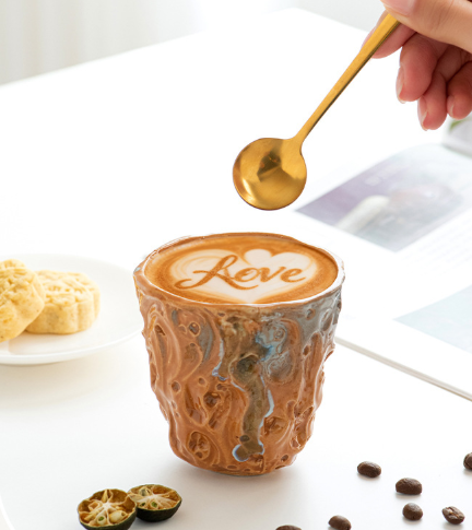 Japanese Handmade Rustic Espresso Cup – Pinched Wrinkle Ceramic Mug