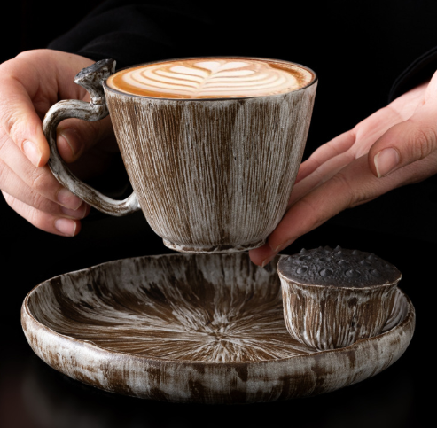 Handmade Ceramic Coffee Mug – Retro Unique Latte Cup