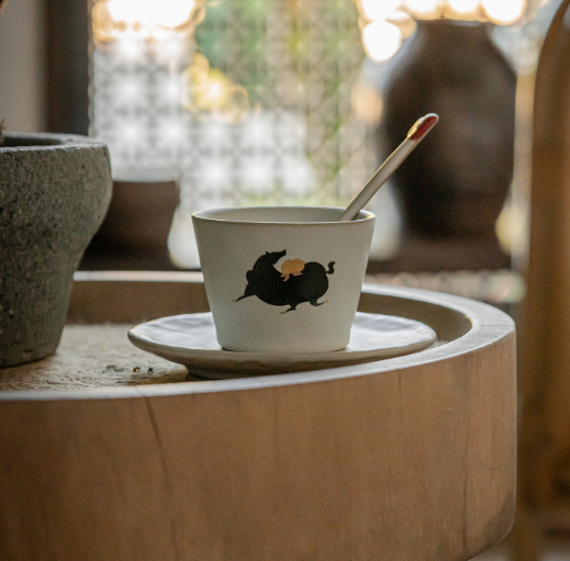 Latte Ceramic Handheld Mug – Year of the Horse Coffee Cup